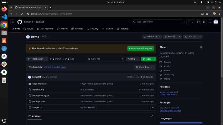 view changes on git hub